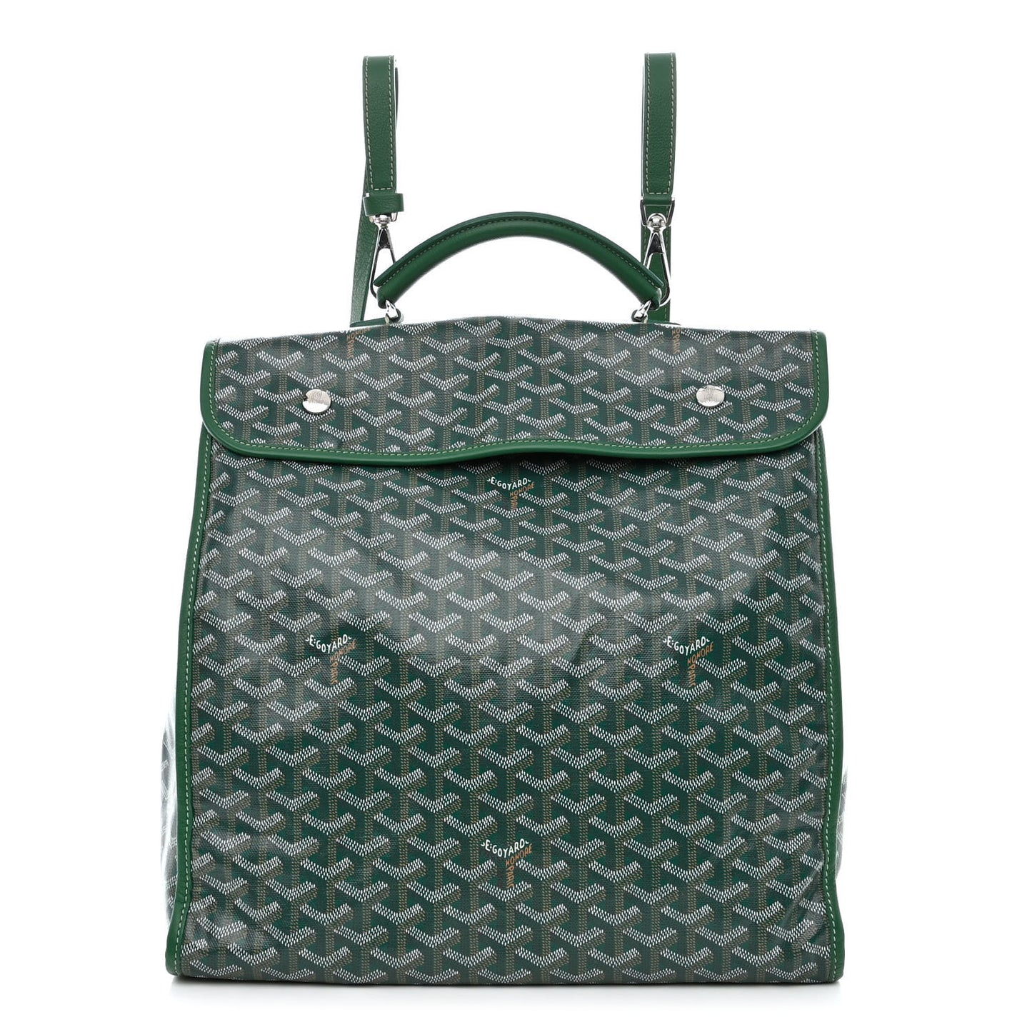 Goyardine Saint Leger Soft Briefcase Backpack Green