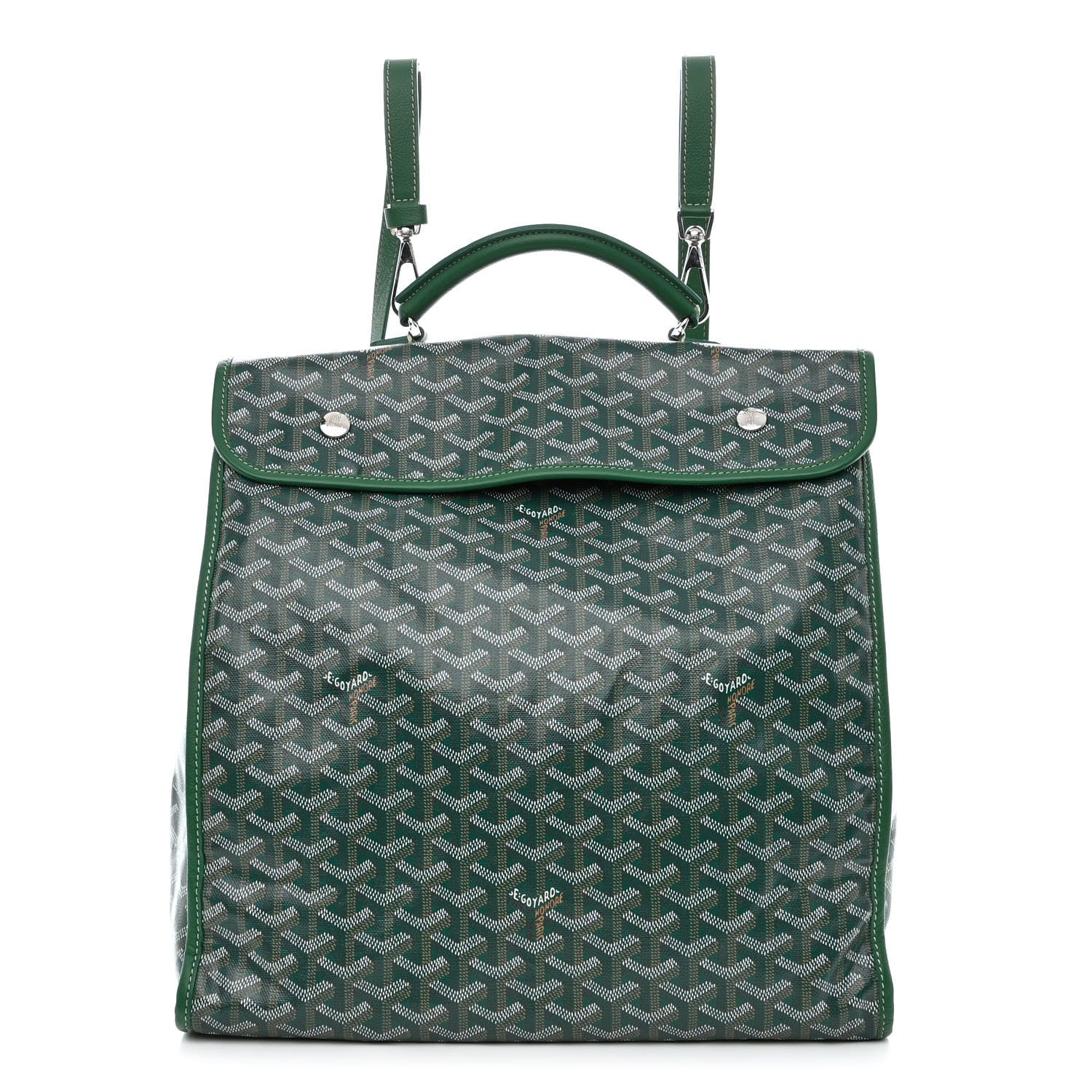 Goyard Goyardine Saint Leger Soft Briefcase Backpack Green 1 of 10