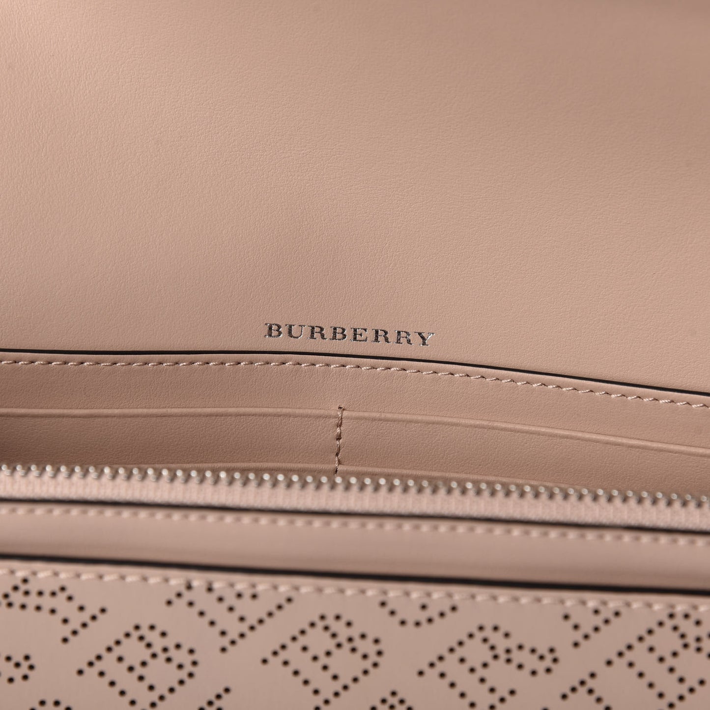 Calfskin Perforated Hampshire Crossbody Pale Fawn Pink