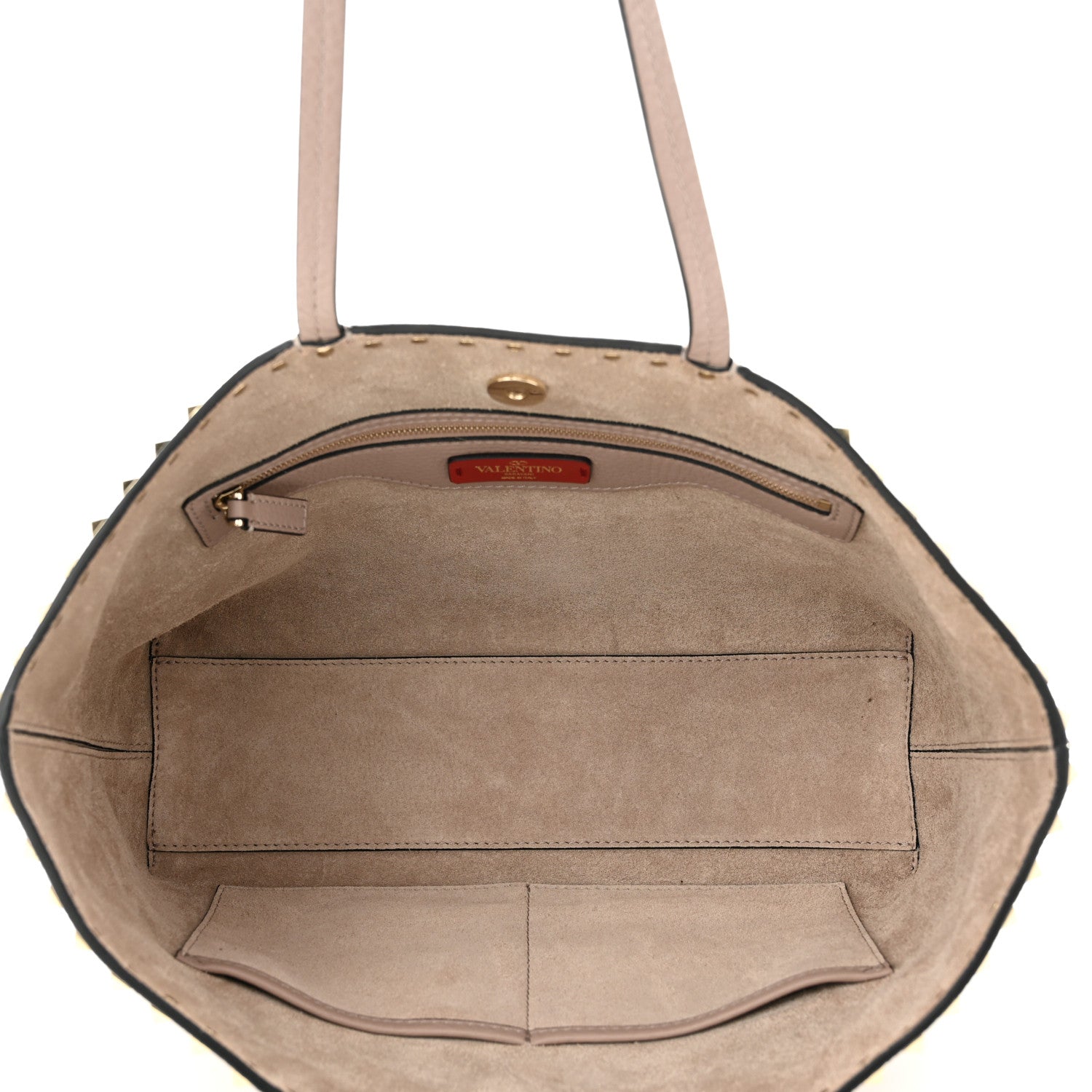 Valentino Garavani Grained Calfskin Small Rockstud Shoulder Tote Poudre 4 of 8