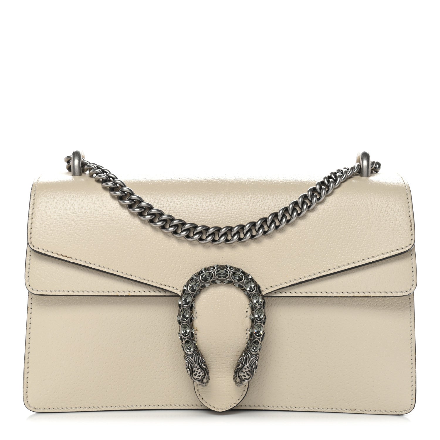 Gucci Textured Calfskin Crystal Small Dionysus Shoulder Bag Mystic White 1 of 12
