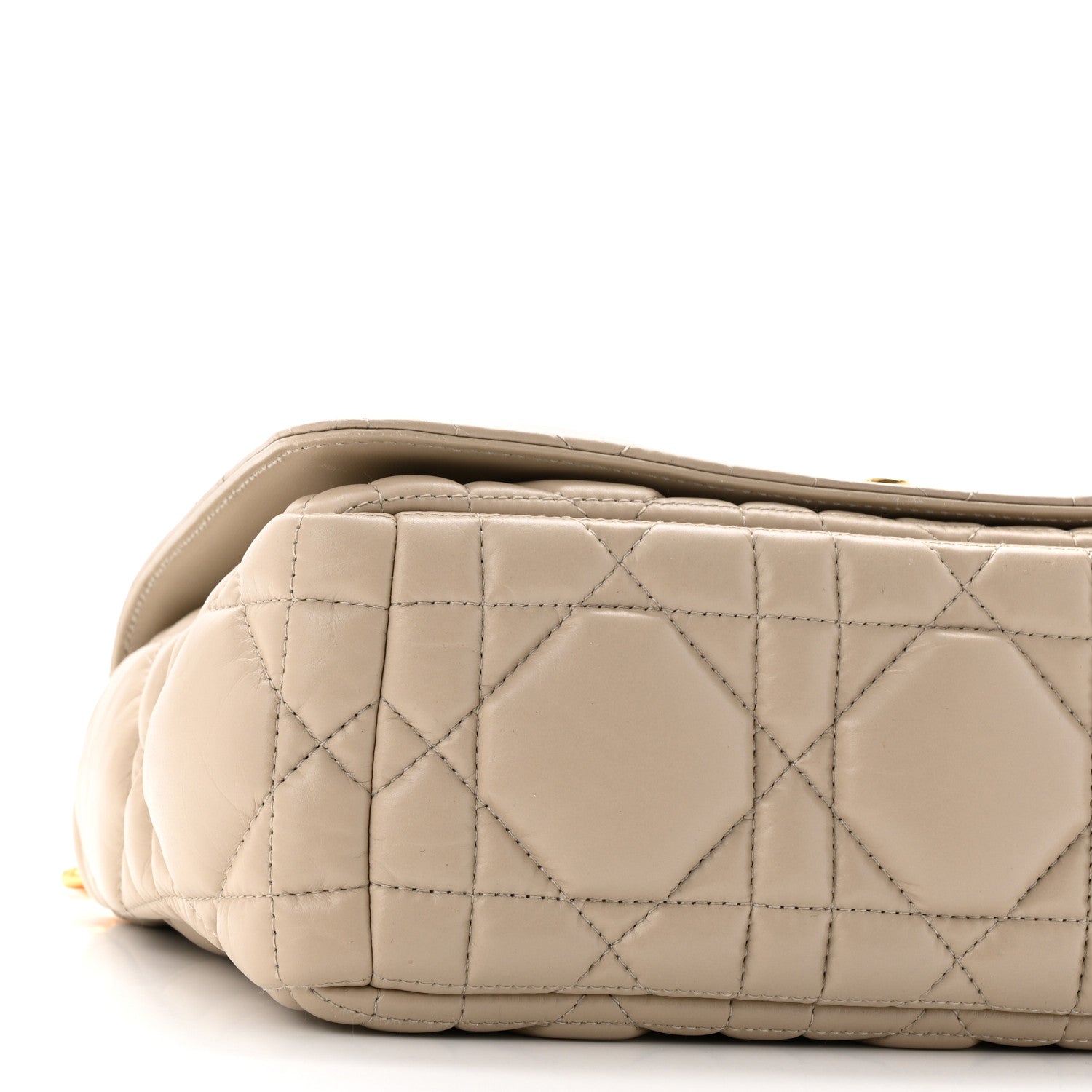 Christian Dior Calfskin Macrocannage Medium Caro Bag Sand 9 of 12