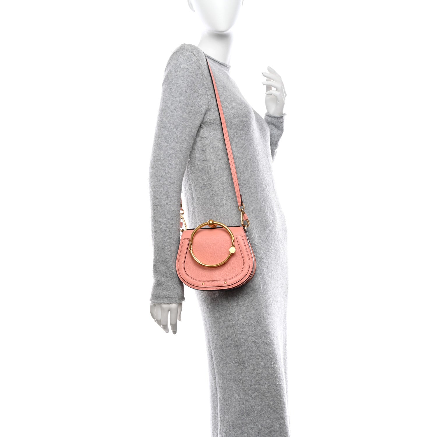 Chloe Calfskin Suede Small Nile Bracelet Bag Ideal Blush 2 of 13