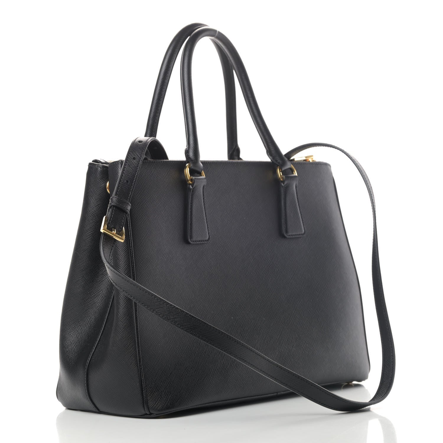 Prada Saffiano Small Galleria Double Zip Tote Black 2 of 4