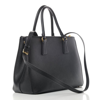 Prada Saffiano Small Galleria Double Zip Tote Black 2 of 4