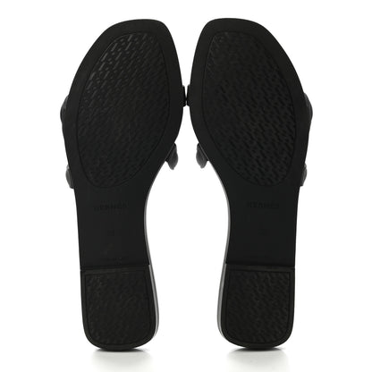 Hermes Rubber Aloha Sandals 39 Black 5 of 8