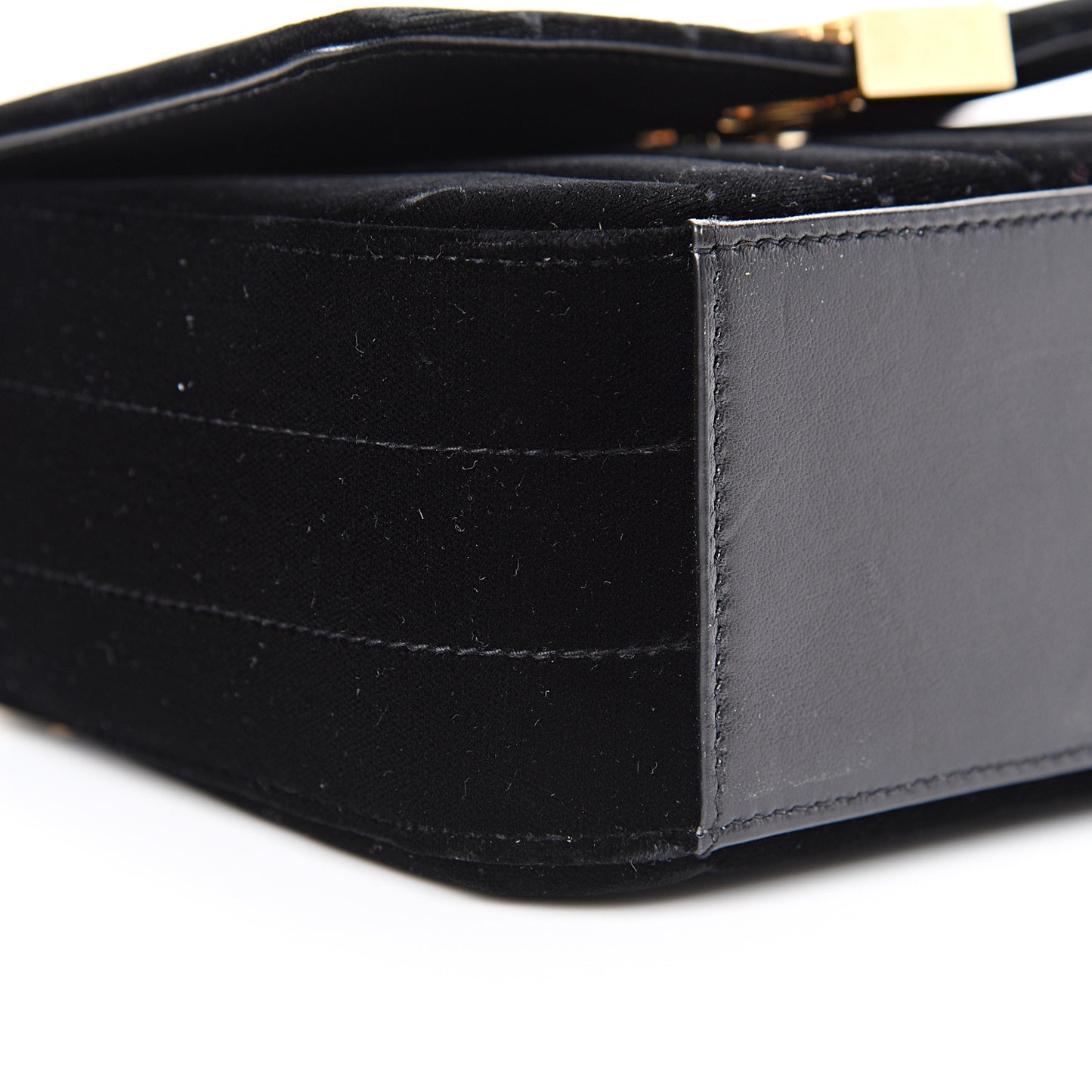 Velvet Matelasse Small Vicky Chain Bag Black