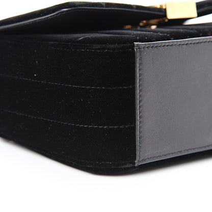 Saint Laurent Velvet Matelasse Small Vicky Chain Bag Black 8 of 11