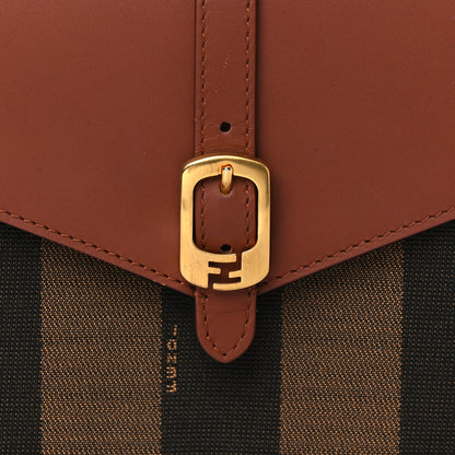 Fendi Calfskin Pequin Large Chameleon Envelope Clutch Tobacco 8 of 8
