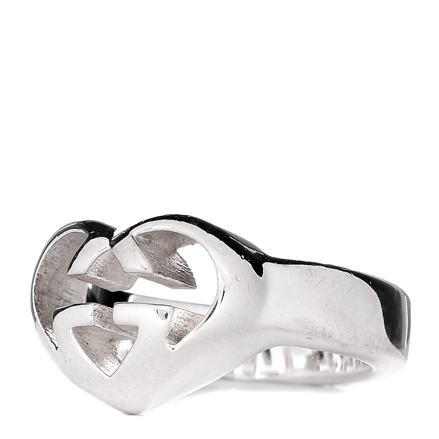 Gucci Sterling Silver Britt Interlocking G Heart Ring 50 5.5 3 of 7