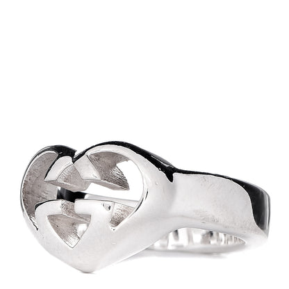 Gucci Sterling Silver Britt Interlocking G Heart Ring 50 5.5 3 of 7