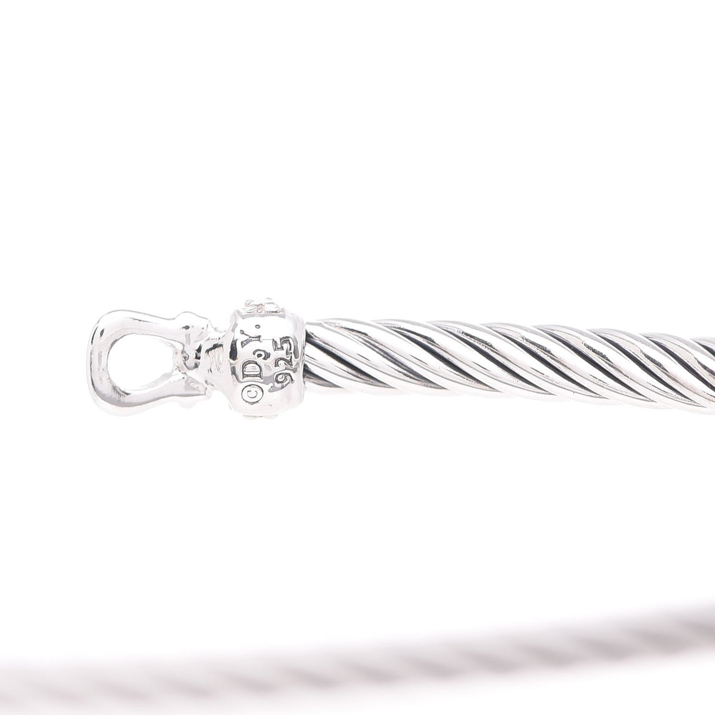Sterling Silver Diamond 3mm Cable Buckle Bracelet