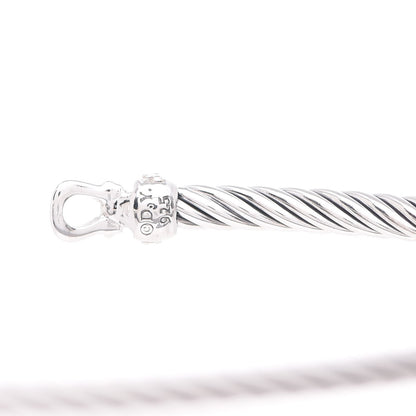 David Yurman Sterling Silver Diamond 3mm Cable Buckle Bracelet 5 of 5