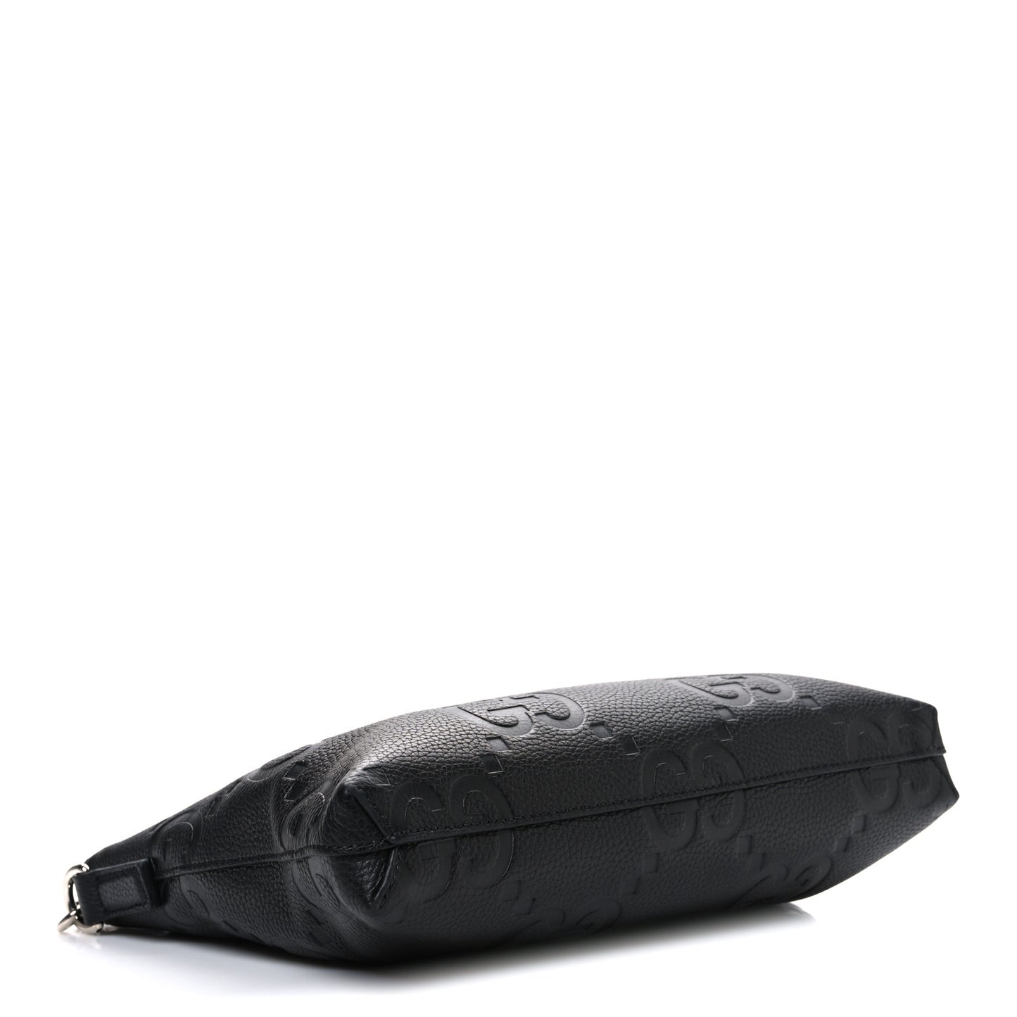 Piuma Calfskin Jumbo GG Embossed Medium Wristlet Messenger Bag Black