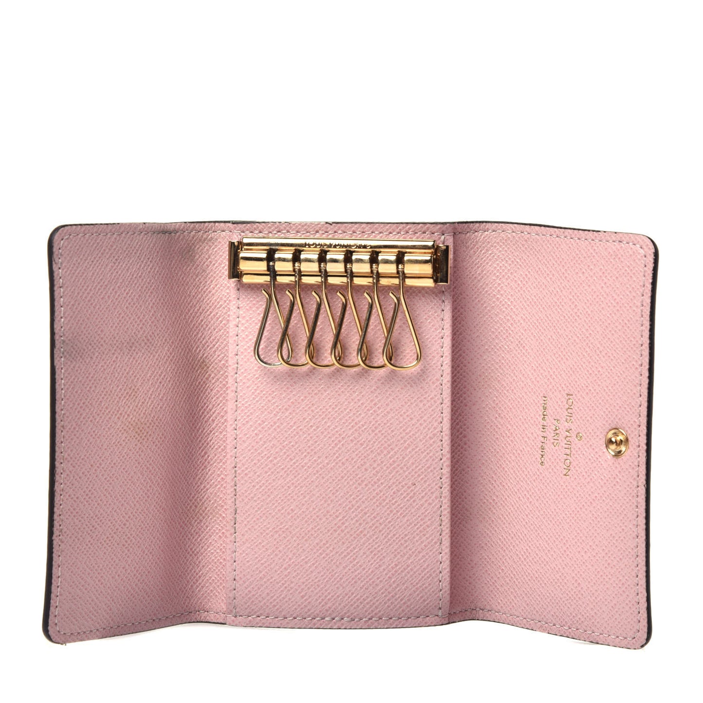 Damier Ebene Multicles 6 Key Holder Rose Ballerine