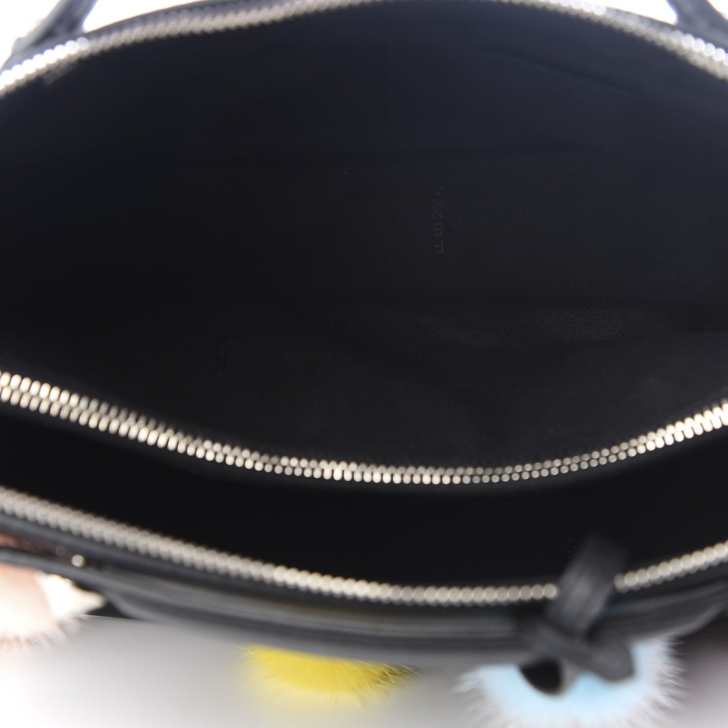 Vitello Dolce Mink Fur Pom Pom Medium By The Way Boston Bag Black Multicolor