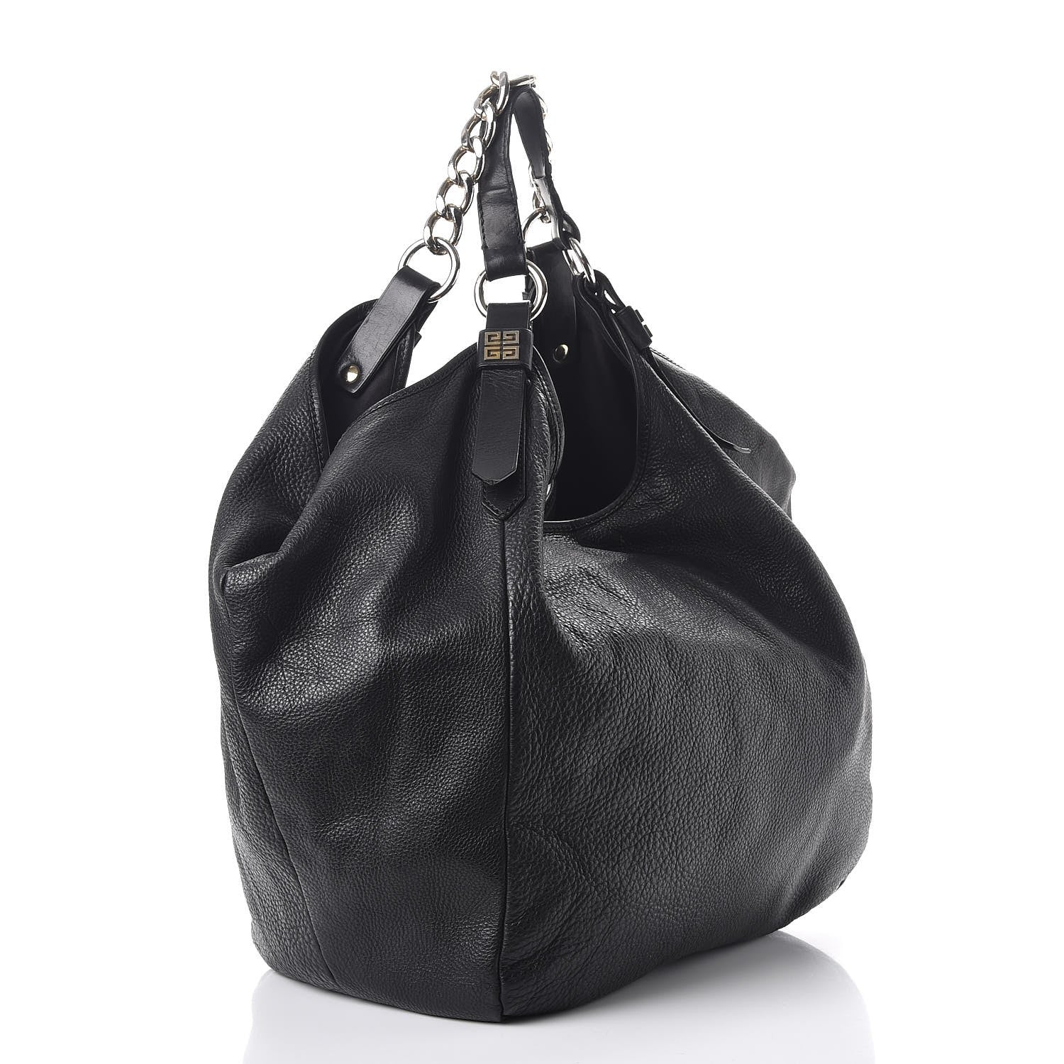 Givenchy Leather Chain Hobo Shoulder Bag Black 3 of 12