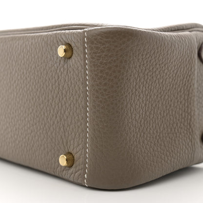 Hermes Taurillon Clemence Mini Lindy 20 Etoupe 10 of 11