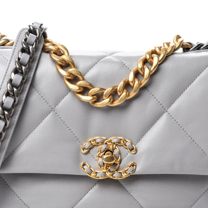Chanel Goatskin Quilted Medium Chanel 19 Flap Grey 10 of 11