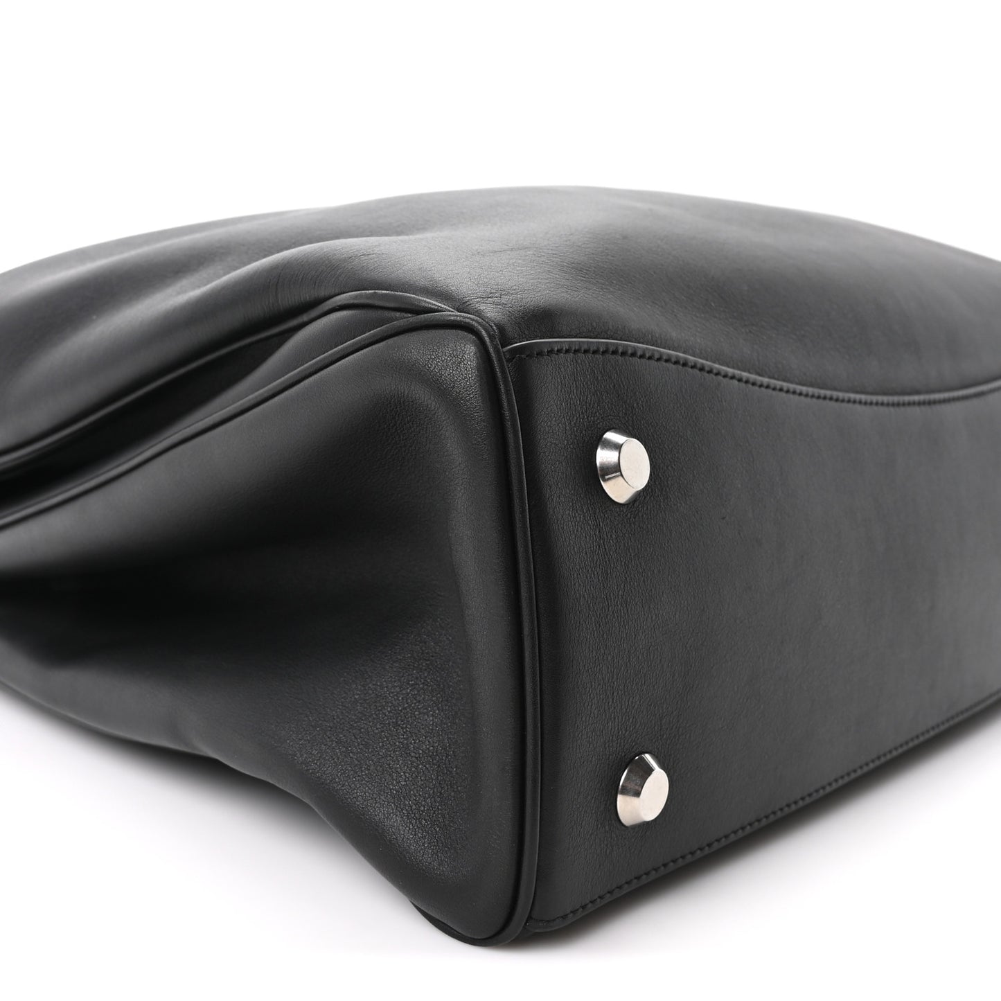 Smooth Calfskin Large Rodeo Top Handle Handbag Black