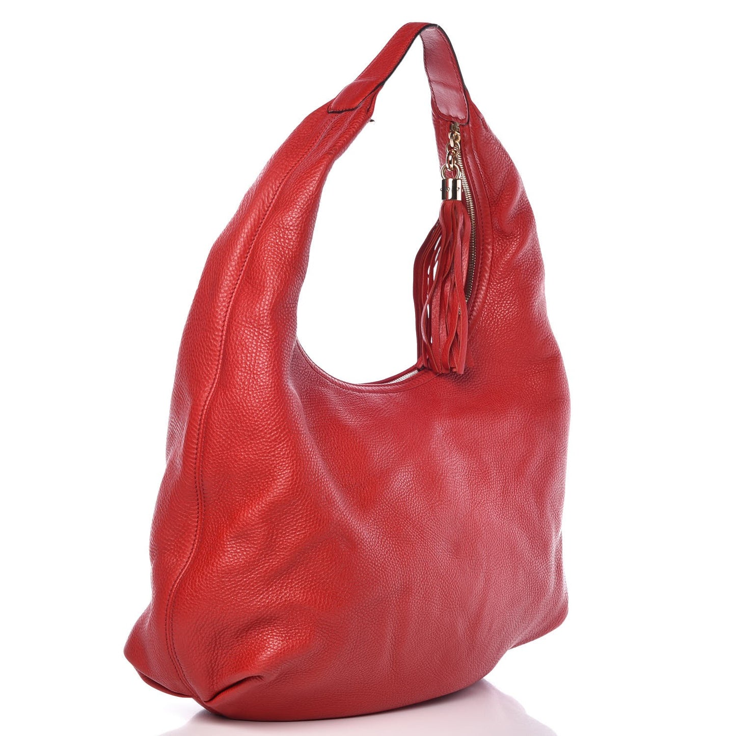 Pebbled Calfskin Large Soho Hobo Red