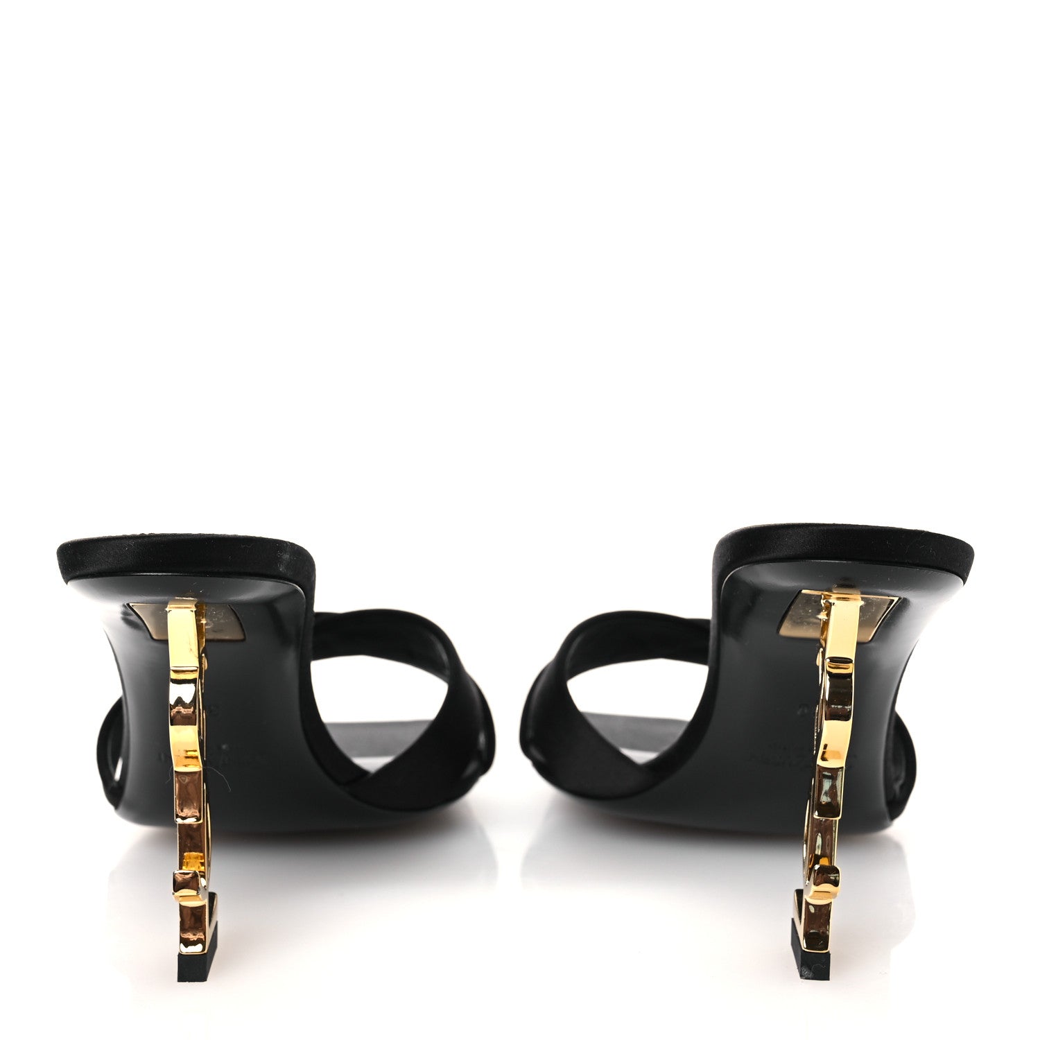 Saint Laurent Crepe Satin Crystal Opyum Mules 39 Black 6 of 12