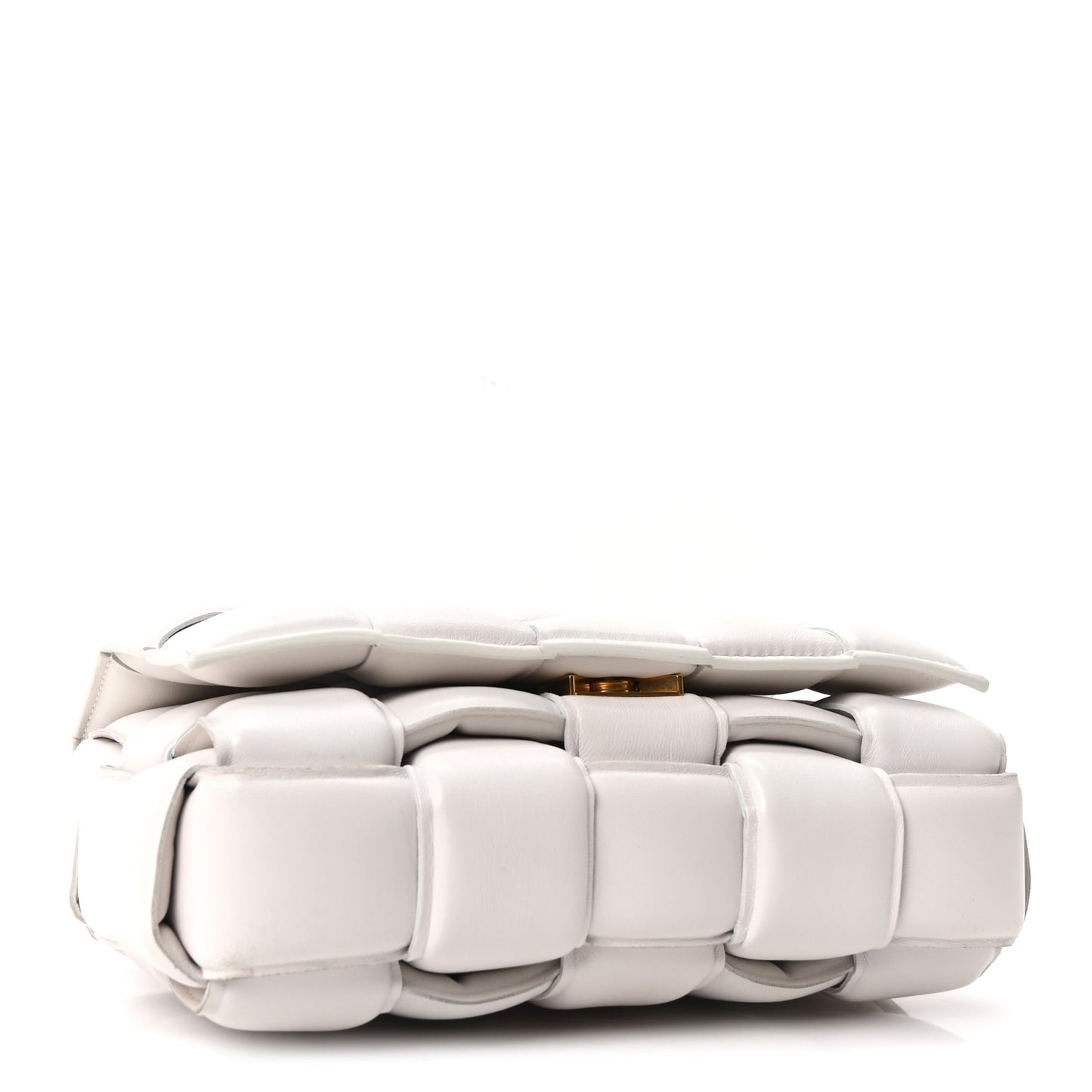 Nappa Maxi Intreccio Padded Cassette Crossbody Bag Chalk