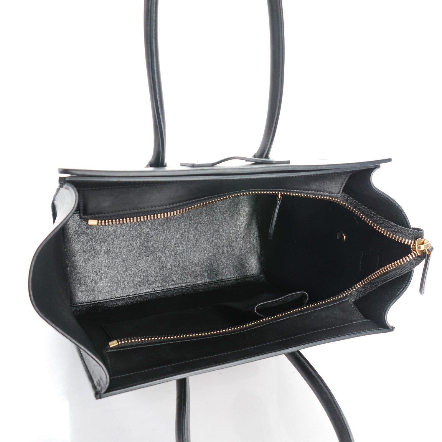 Celine Smooth and Textured Calfskin Micro Bi-Color Luggage Black White 5 of 8