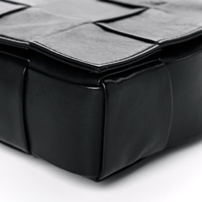 Bottega Veneta Paper Calfskin Maxi Intreccio Cassette Crossbody Bag Black 10 of 12