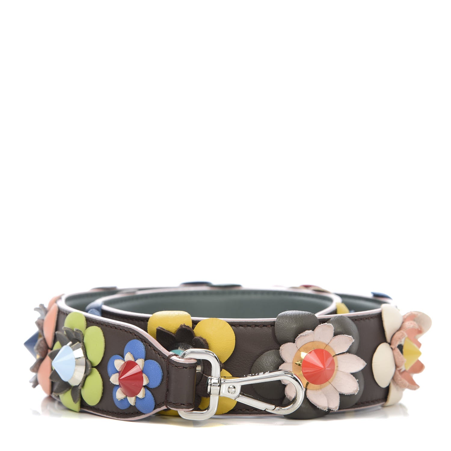 Fendi Vitello Dolce Flowerland Studded Strap You Moresco Malachite 1 of 3