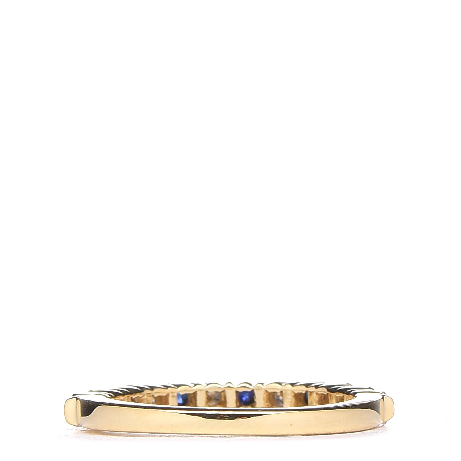 Tiffany 18K Yellow Gold Diamond Blue Sapphire Band Ring 50 5.5 4 of 6