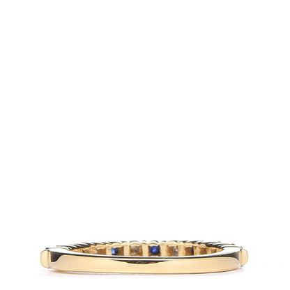 Tiffany 18K Yellow Gold Diamond Blue Sapphire Band Ring 50 5.5 4 of 6