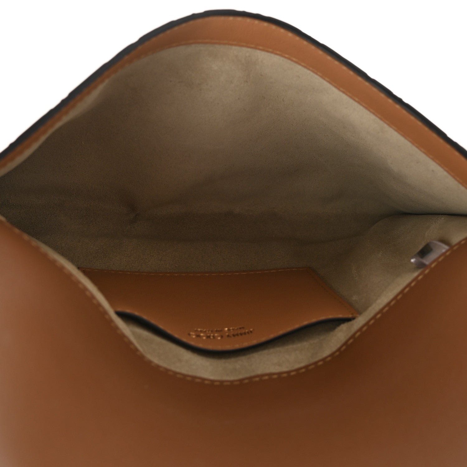 Jimmy Choo Calfskin JC Embossed Envelope Pouch Caramel 5 of 7