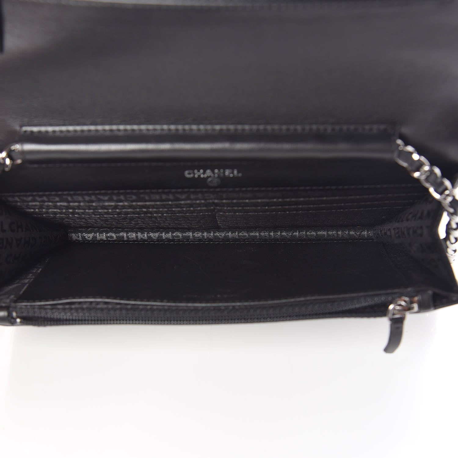 Chanel Lambskin Embossed Lax Wallet On Chain WOC Black 5 of 11