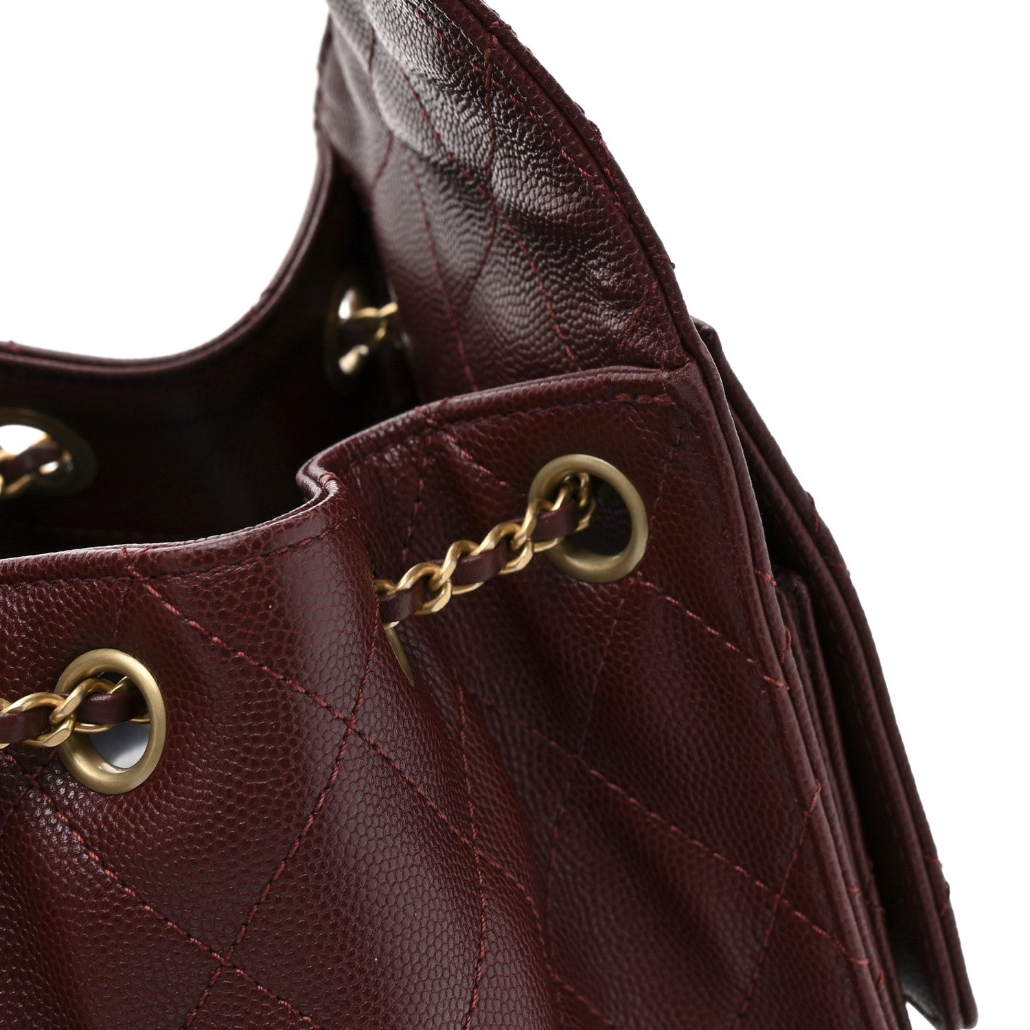 Chanel Caviar Quilted Small Chanel 25 Handbag Burgundy 15 of 15