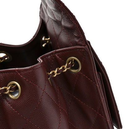 Chanel Caviar Quilted Small Chanel 25 Handbag Burgundy 15 of 15