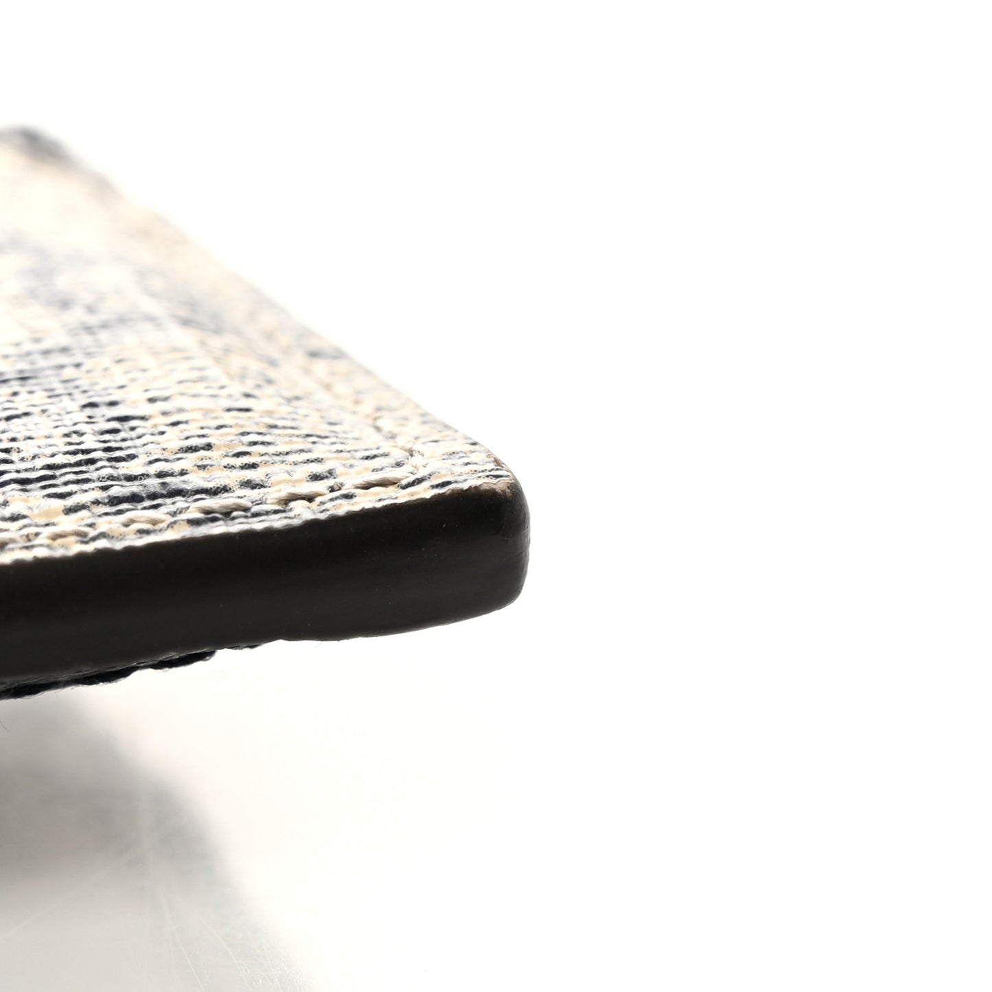 GG Supreme Monogram Textured Dollar Calfskin Web Ophidia Card Holder Beige Blue