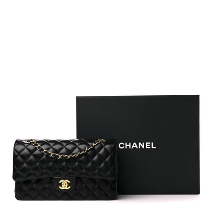 Chanel Lambskin Quilted Medium Double Flap Black 12 of 12