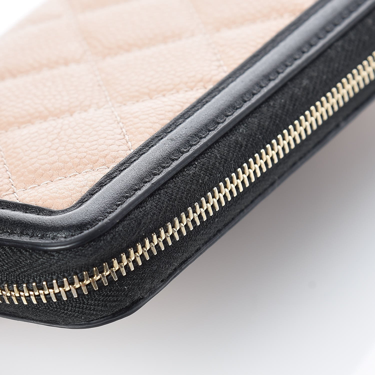 Chanel Caviar Quilted Small Filigree Zip Around Wallet Beige Black 13 of 15