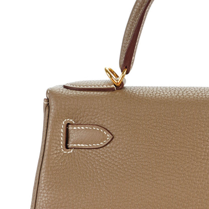 Hermes Taurillon Clemence Kelly Retourne 28 Etoupe 33 of 39