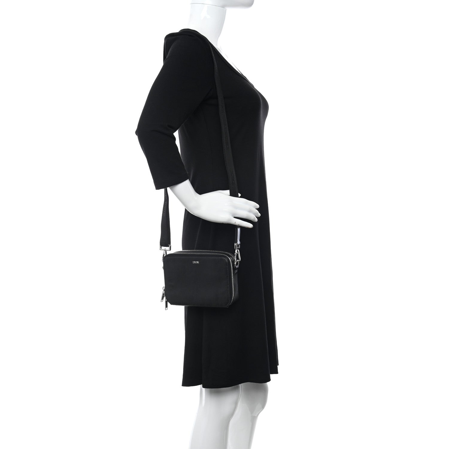 Christian Dior Calfskin Oblique Galaxy Perforated Messenger Black Multicolor 2 of 12