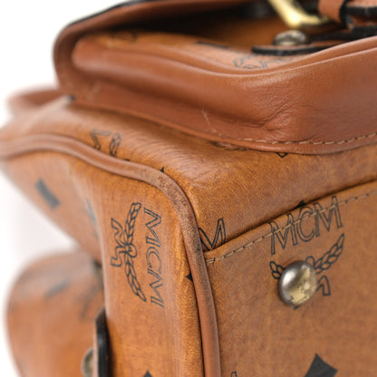 MCM Visetos Pocket Satchel Cognac 8 of 13