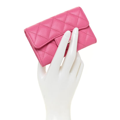 Chanel Caviar Quilted Flap Card Holder Pink 2 of 11