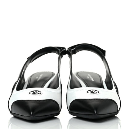 Louis Vuitton Calfskin Archlight Slingback Pumps 37 Black White 2 of 9