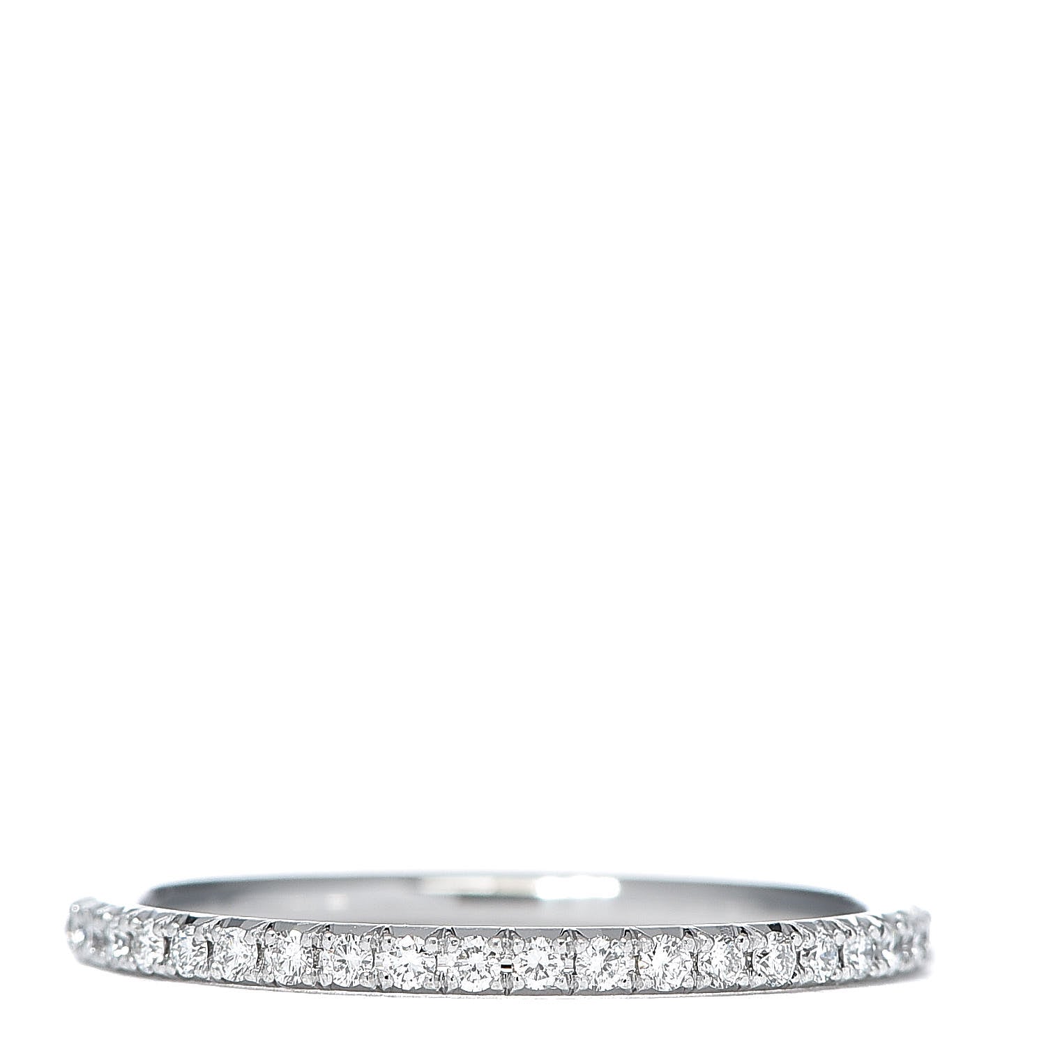 Tiffany 18K White Gold Diamond Metro Ring 52 6 3 of 5