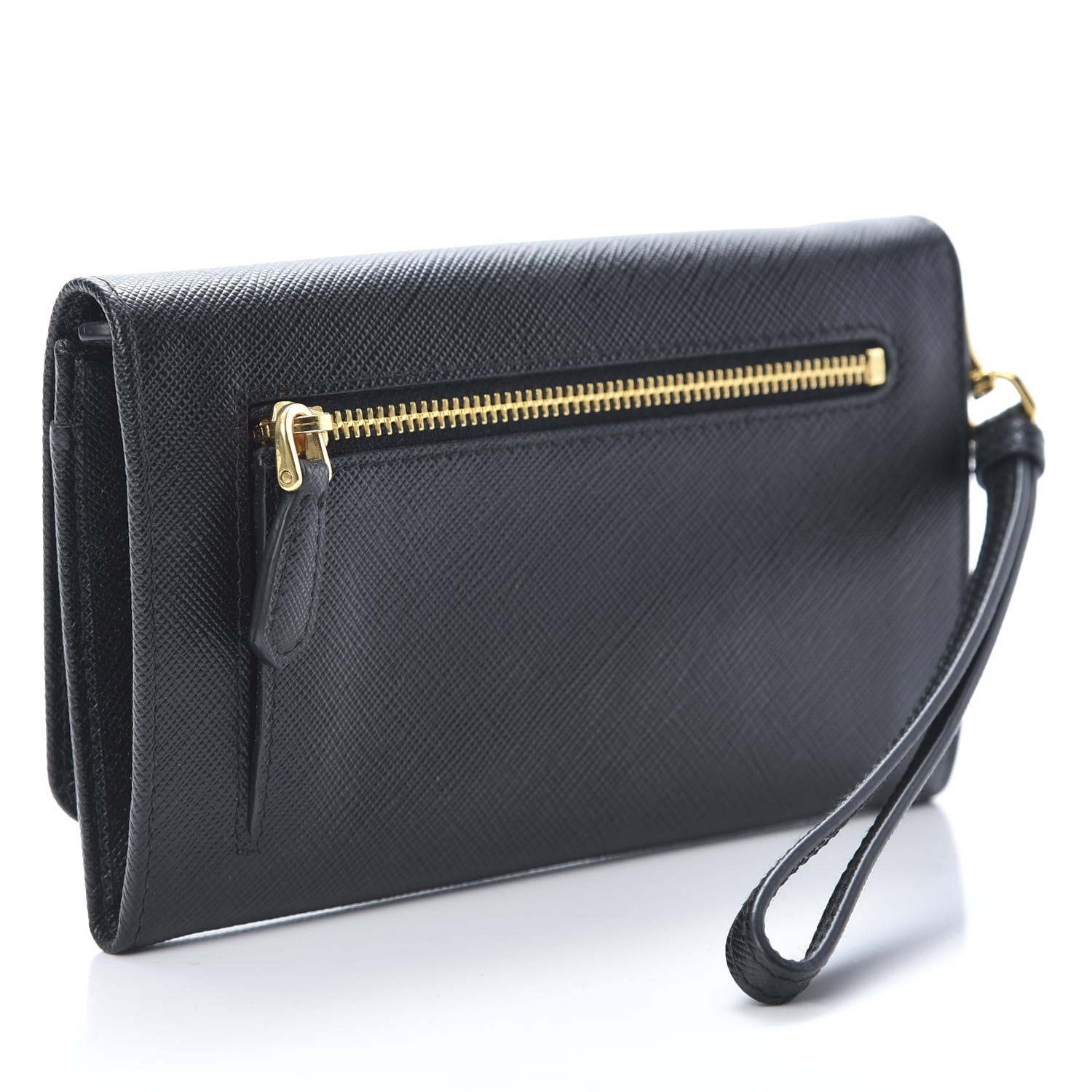 Prada Saffiano Metal Wristlet Black 3 of 8