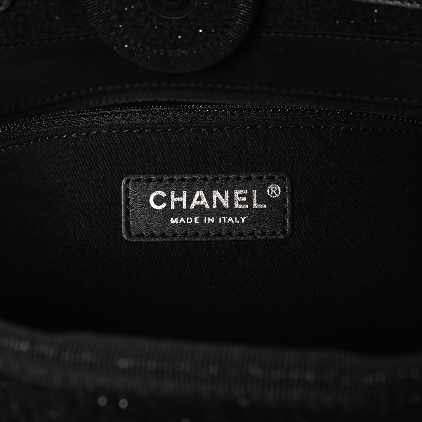 Lurex Canvas Small Deauville Tote Black