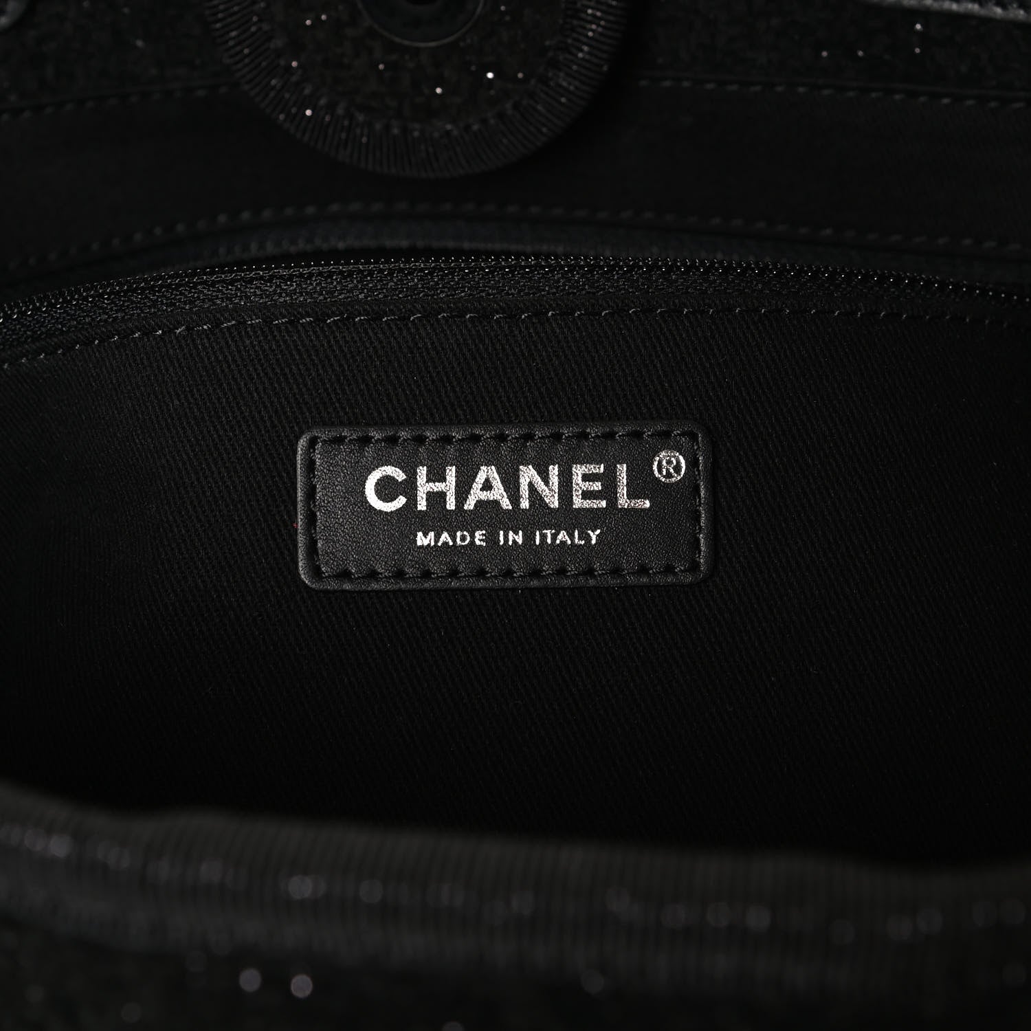 Chanel Lurex Canvas Small Deauville Tote Black 5 of 9