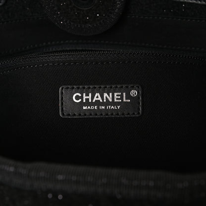 Chanel Lurex Canvas Small Deauville Tote Black 5 of 9