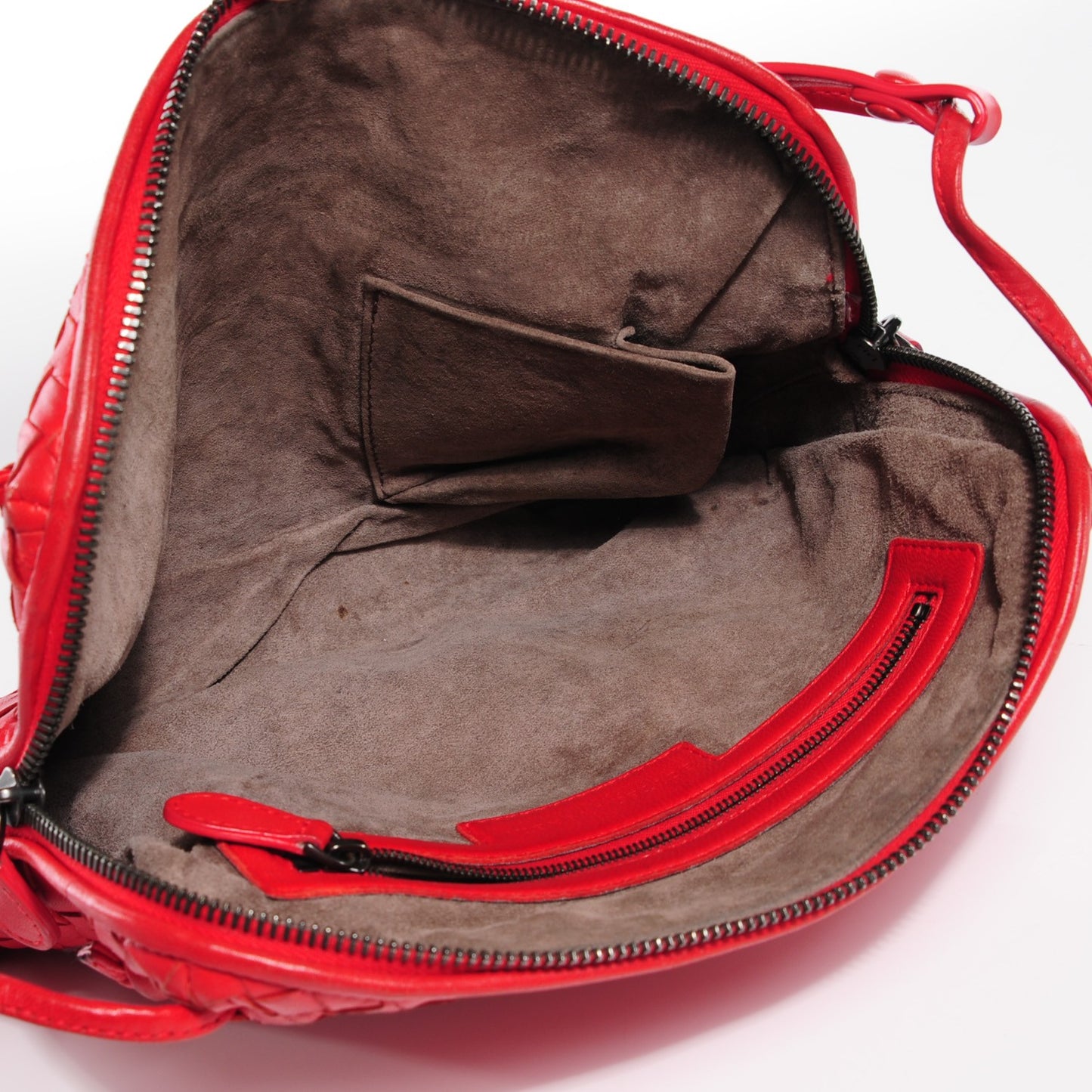 Nappa Intrecciato Pillow Crossbody Messenger Corniola